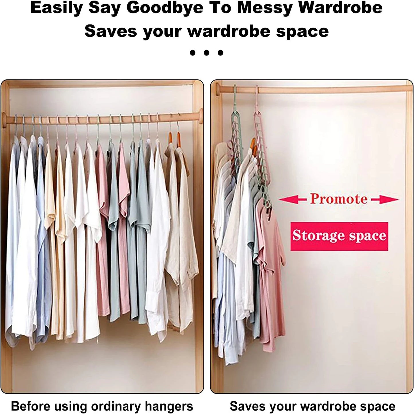 Custom Color Multifunctional Plastic Hanger Space-Saving 9 Holes Hanger for Cloths Wardrobe Storage Rack
