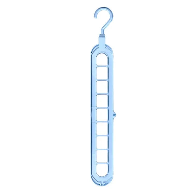 Custom Color Multifunctional Plastic Hanger Space-Saving 9 Holes Hanger for Cloths Wardrobe Storage Rack
