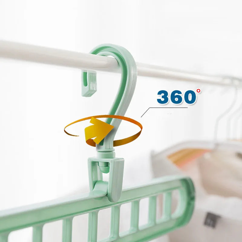 Custom Color Multifunctional Plastic Hanger Space-Saving 9 Holes Hanger for Cloths Wardrobe Storage Rack