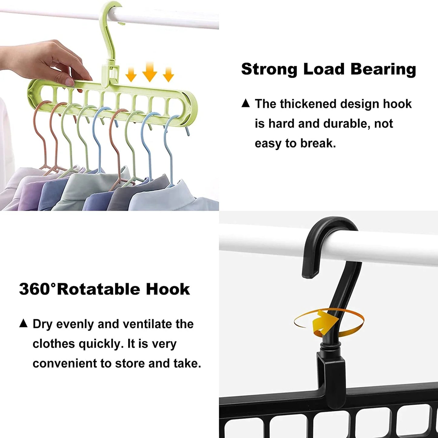 Custom Color Multifunctional Plastic Hanger Space-Saving 9 Holes Hanger for Cloths Wardrobe Storage Rack