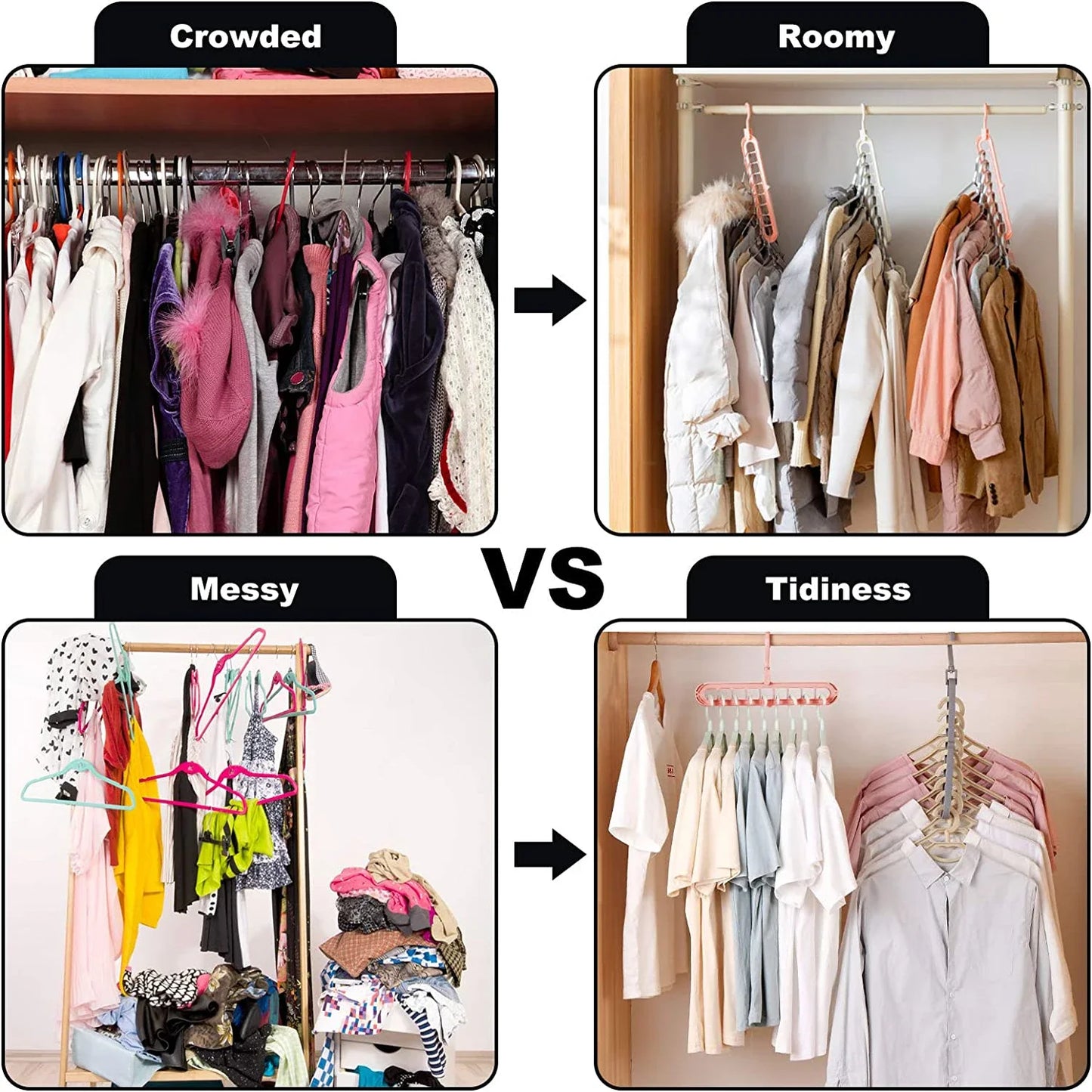 Custom Color Multifunctional Plastic Hanger Space-Saving 9 Holes Hanger for Cloths Wardrobe Storage Rack