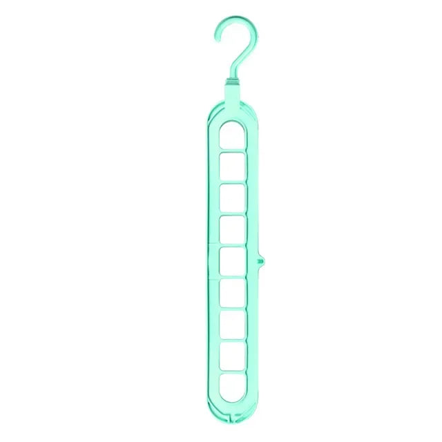 Custom Color Multifunctional Plastic Hanger Space-Saving 9 Holes Hanger for Cloths Wardrobe Storage Rack